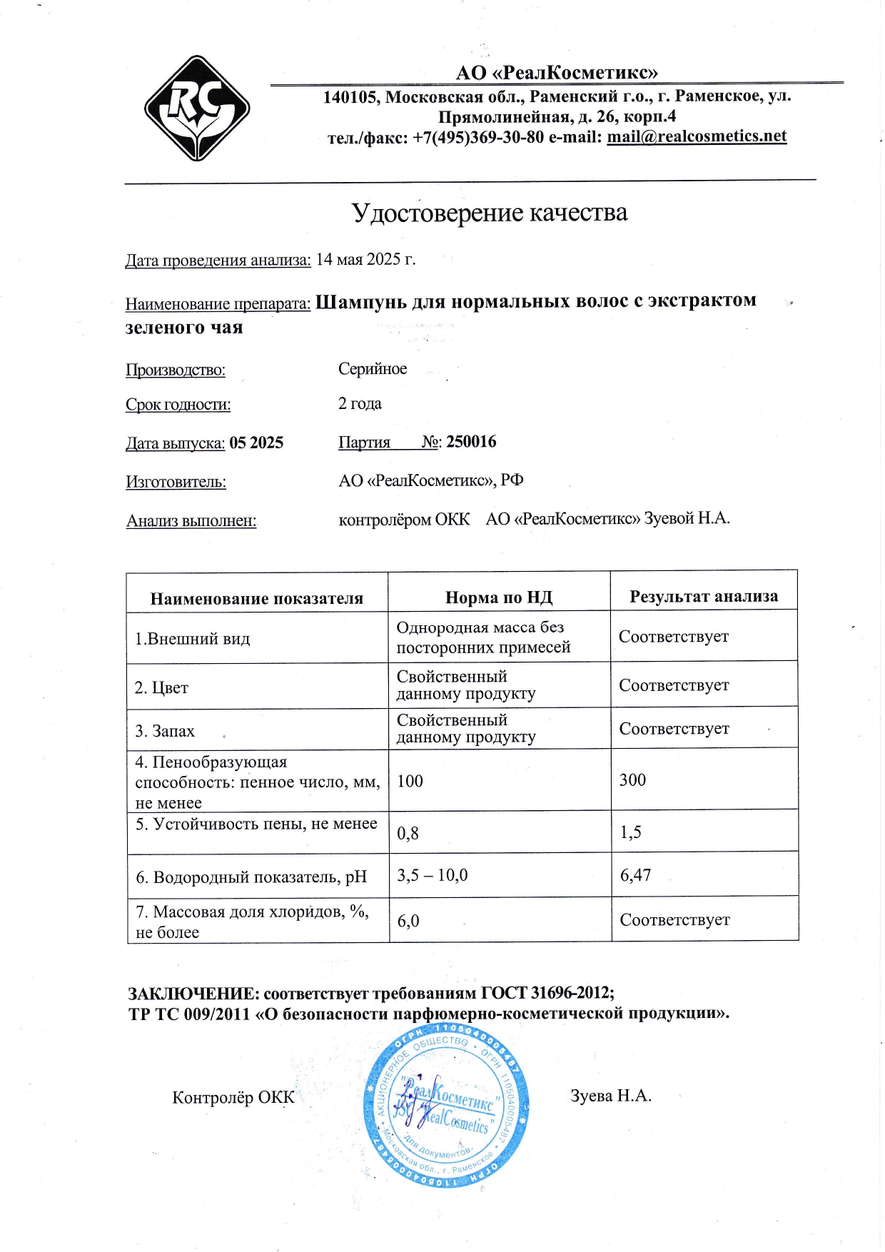Паспорт №250016